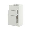 METOD/MAXIMERA - Base cabinet with 3 drawers, white/Aspudden light grey, 40x37x80 cm
