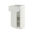 METOD/MAXIMERA - Base cabinet with drawer/door, white/Aspudden light grey, 40x37x80 cm