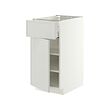 METOD/MAXIMERA - Base cabinet with drawer/door, white/Aspudden light grey, 40x60x80 cm