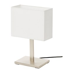 TOMELILLA - Table lamp, nickel-plated/white, 36 cm