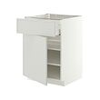 METOD/MAXIMERA - Base cabinet with drawer/door, white/Aspudden light grey, 60x60x80 cm