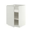METOD - Base cabinet with shelves, white/Aspudden light grey, 60x60x80 cm
