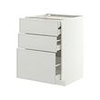 METOD/MAXIMERA - Kab dasar 3dpn/2rndh/1tgh/1lc tgi, putih/Aspudden abu-abu muda, 60x60x80 cm