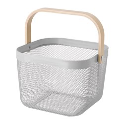 RISATORP - Basket, grey, 25x26x18 cm