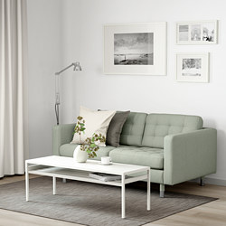 LANDSKRONA - Sofa 2 dudukan, Gunnared hijau muda/logam