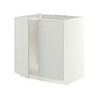 METOD - Base cabinet for sink + 2 doors, white/Aspudden light grey, 80x60x80 cm