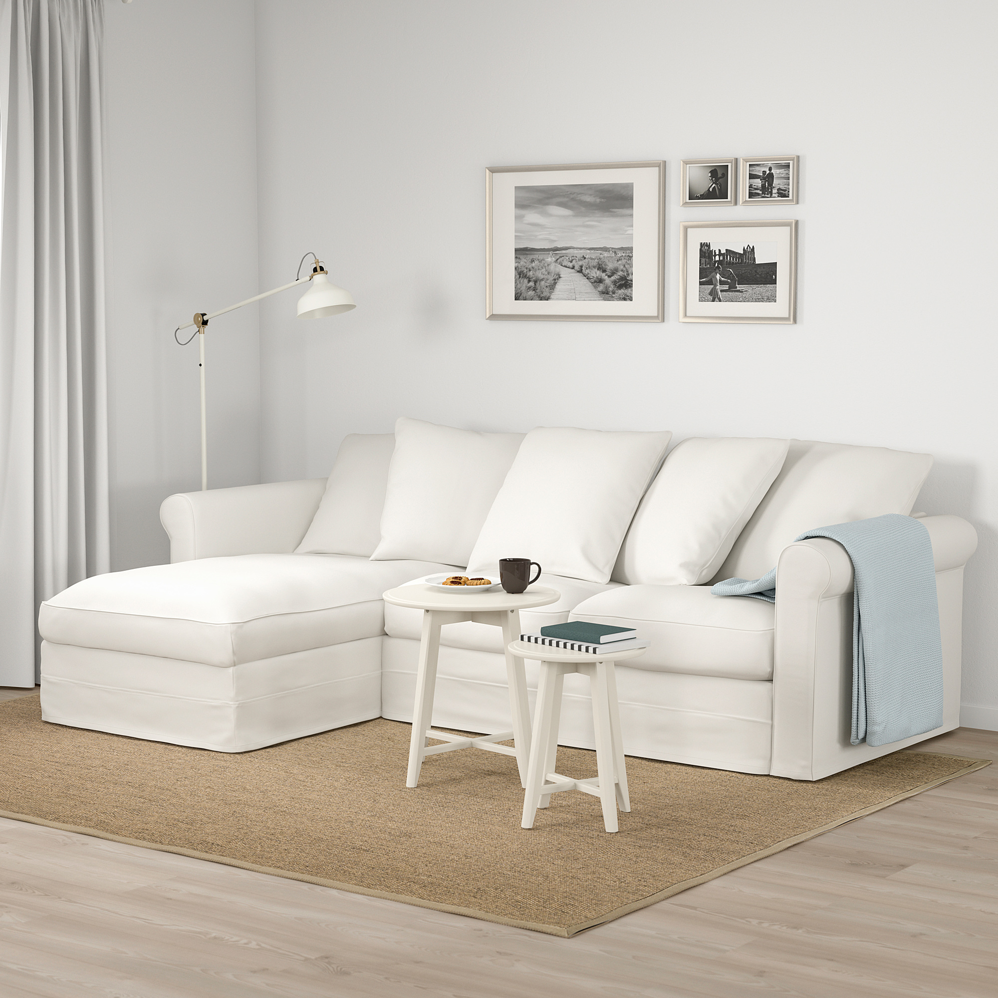 GR NLID 3 seat sofa  with chaise longue Inseros white 