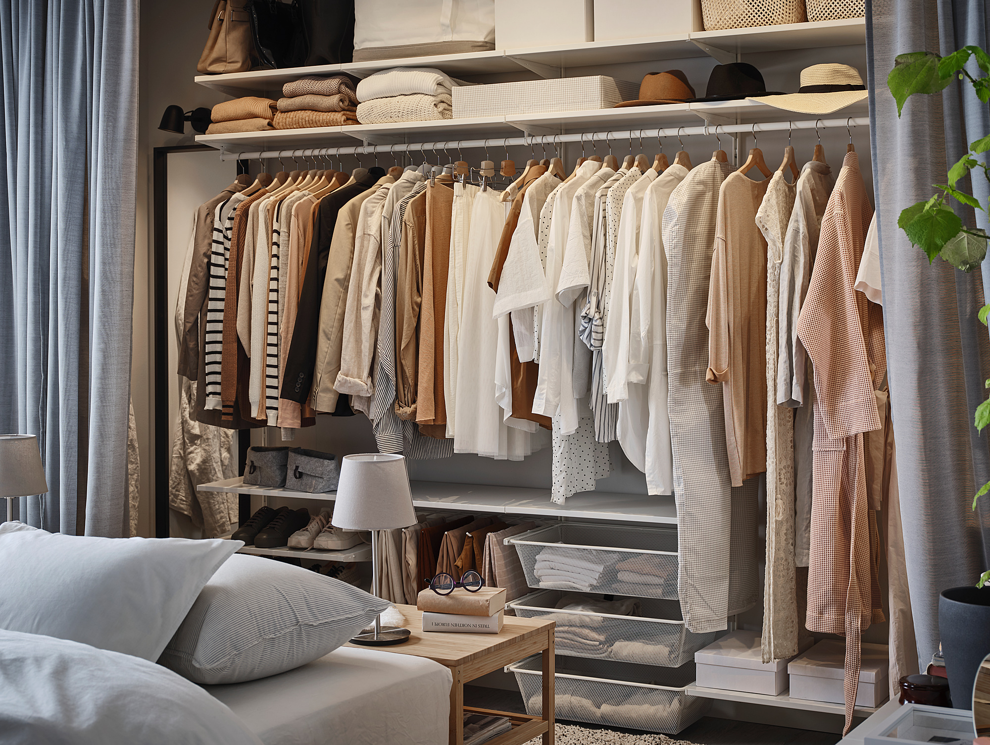 BOAXEL wardrobe combination, white, 250x40x201 cm | IKEA Indonesia
