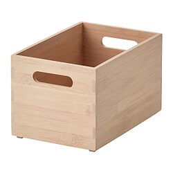 UPPDATERA - Storage box, light bamboo, 16x24x15 cm