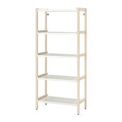 EKENABBEN - Unit rak terbuka, aspen/putih, 70x34x154 cm