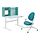 GUNRIK/BERGLÄRKA - children's desk+chair w armrests, turquoise/turquoise, 100x70 cm | IKEA Indonesia - PE876791_S1