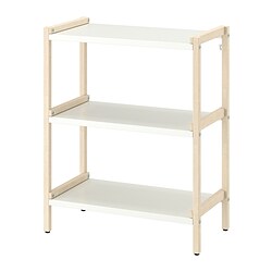 EKENABBEN - Unit rak terbuka, aspen/putih, 70x34x86 cm