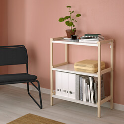 EKENABBEN - Unit rak terbuka, aspen/putih, 70x34x86 cm