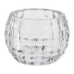 FRÖJDA - Tempat lilin kecil, kaca bening, 6 cm