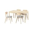 RÖNNINGE/LISABO - Table and 4 chairs, birch/Tallmyra white/black white, 155/210 cm
