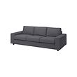 VIMLE - 3-seat sofa, with wide armrests/Gunnared medium grey