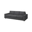 VIMLE - 3-seat sofa, with wide armrests/Hallarp grey