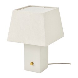 HALGATT - Table lamp, dimmable white/white ceramic, 35 cm