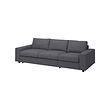 VIMLE - Sofa tempat tidur 3 dudukan, dengan sandaran tangan lebar/Gunnared abu-abu medium