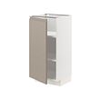 METOD - Base cabinet with shelves, white/Upplöv matt dark beige, 40x37x80 cm
