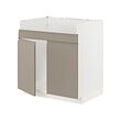 METOD - Base cab f HAVSEN double bowl sink, white/Upplöv matt dark beige, 80x60x80 cm
