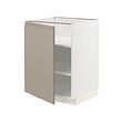 METOD - Base cabinet with shelves, white/Upplöv matt dark beige, 60x60x80 cm