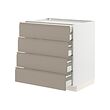METOD/MAXIMERA - Base cb 4 frnts/2 low/3 md drwrs, white/Upplöv matt dark beige, 80x60x80 cm
