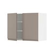 METOD - Kabinet dinding dg rak/2 pintu, putih/Upplöv matt krem gelap, 80x37x60 cm
