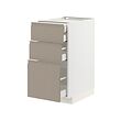 METOD/MAXIMERA - Base cb 3 frnts/2 low/1 md/1 hi drw, white/Upplöv matt dark beige, 40x60x80 cm