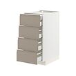 METOD/MAXIMERA - Base cb 4 frnts/2 low/3 md drwrs, white/Upplöv matt dark beige, 40x60x80 cm
