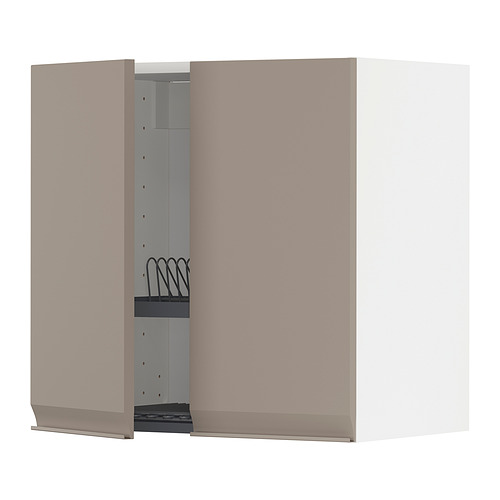 METOD wall cabinet w dish drainer/2 doors