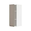 METOD - Wall cabinet with shelves, white/Upplöv matt dark beige, 30x37x80 cm