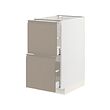 METOD/MAXIMERA - Base cb 2 fronts/2 high drawers, white/Upplöv matt dark beige, 40x60x80 cm