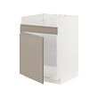 METOD - Base cab f HAVSEN single bowl sink, white/Upplöv matt dark beige, 60x60x80 cm