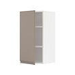 METOD - Wall cabinet with shelves, white/Upplöv matt dark beige, 40x37x80 cm