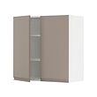 METOD - Kabinet dinding dg rak/2 pintu, putih/Upplöv matt krem gelap, 80x37x80 cm