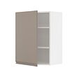 METOD - Kabinet dinding dengan rak, putih/Upplöv matt krem gelap, 60x37x80 cm