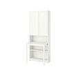 BILLY/OXBERG - Bookcase with desk, white, 80x202 cm