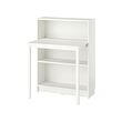 BILLY - Rak buku dengan meja, putih, 80x106 cm