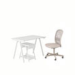 FLINTAN/TROTTEN - Desk and storage combination, and swivel chair white/beige