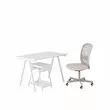 FLINTAN/TROTTEN - Desk and storage combination, and swivel chair white/beige
