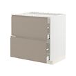 METOD/MAXIMERA - Kbnt dsr u kompor/2 pintu dpn/2lc, putih/Upplöv matt krem gelap, 80x60x80 cm