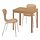EKEDALEN/ÄLVSTA - table and 2 chairs, oak/rattan chrome-plated, 80/120 cm | IKEA Indonesia - PE945630_S1