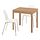 LIDÅS/EKEDALEN - table and 2 chairs, oak/white chrome-plated, 80/120 cm | IKEA Indonesia - PE945634_S1