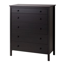 KOPPANG - Chest of 5 drawers, black-brown, 90x114 cm