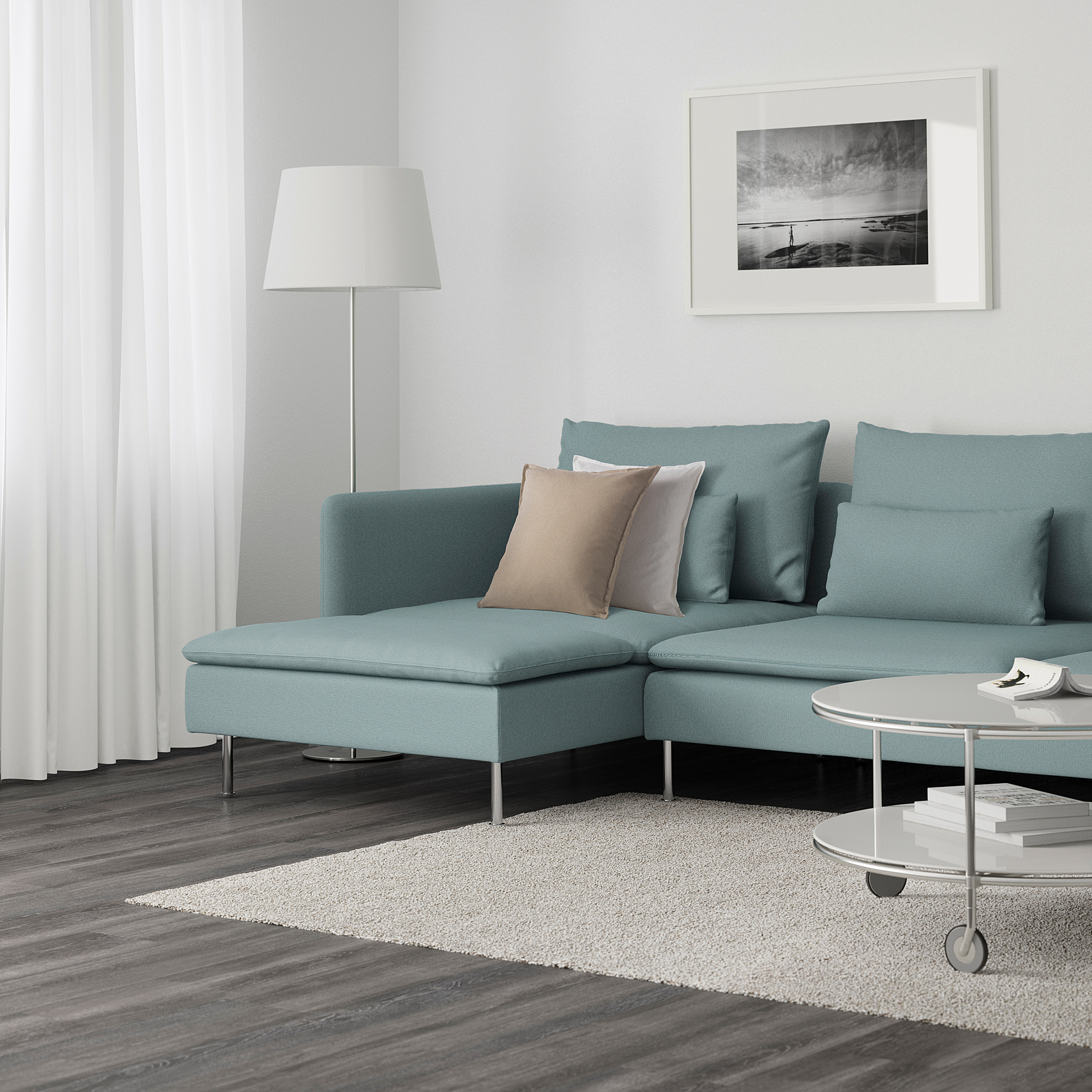 Soderhamn 4 Seat Sofa With Chaise Longue Finnsta Turquoise Ikea Indonesia