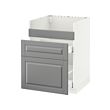 METOD/MAXIMERA - Base cb f HAVSEN snk/3 frnts/2 drws, white/Bodbyn grey, 60x60x80 cm