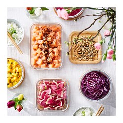 IKEA 365+ - Food container, rectangular/glass, 1.0 l