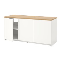 KNOXHULT - Kabinet dasar dengan pintu, putih, 180x85 cm