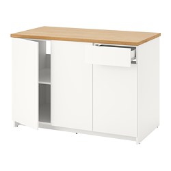 KNOXHULT - Kabinet dasar dg pintu dan laci, putih, 120 cm
